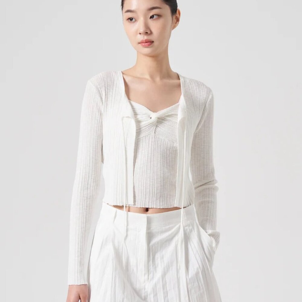 8 Seconds Strap round neck cardigan ivory size S (Korean Brand)